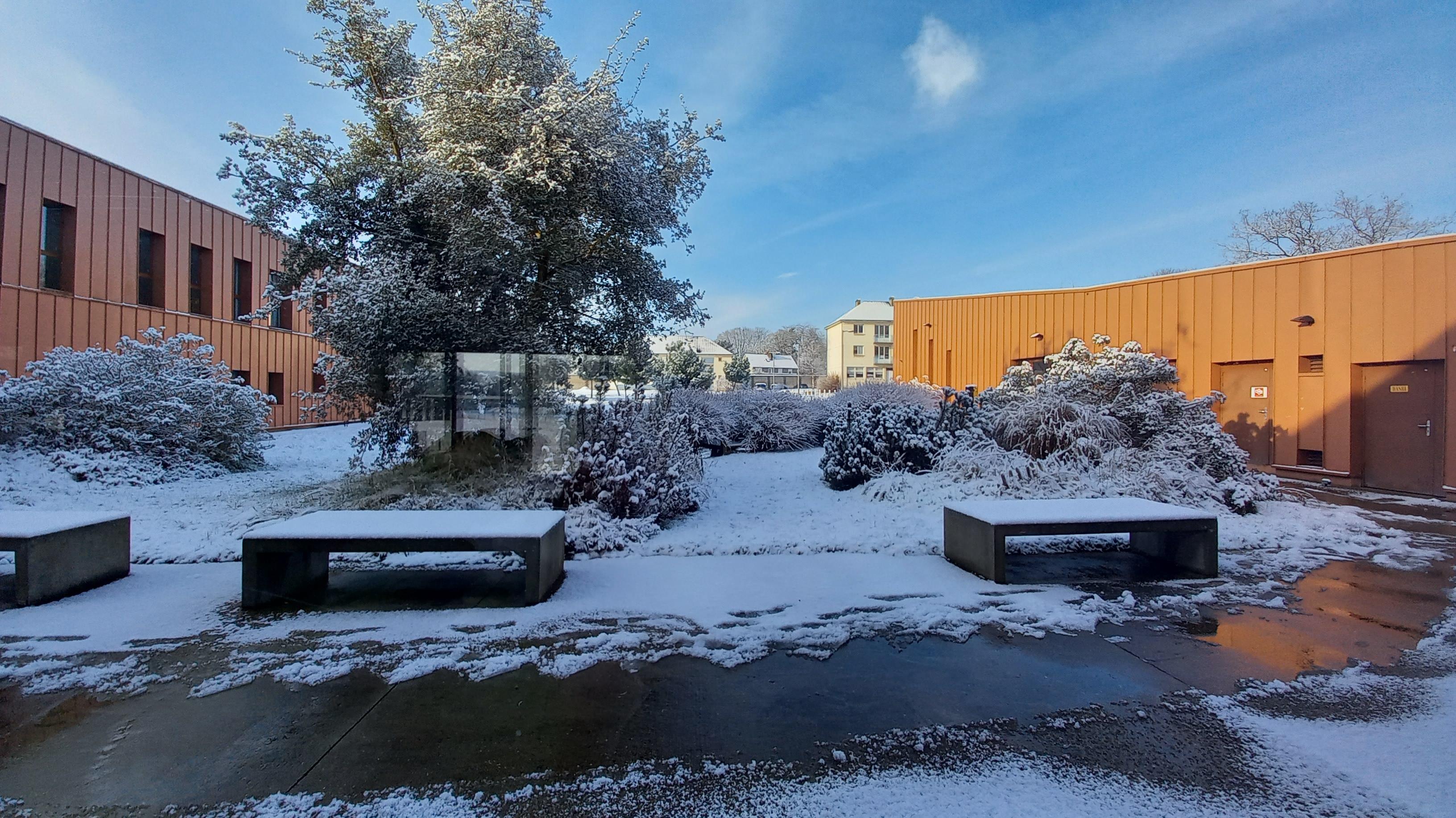 l'IFSI du Rouvray sous la neige