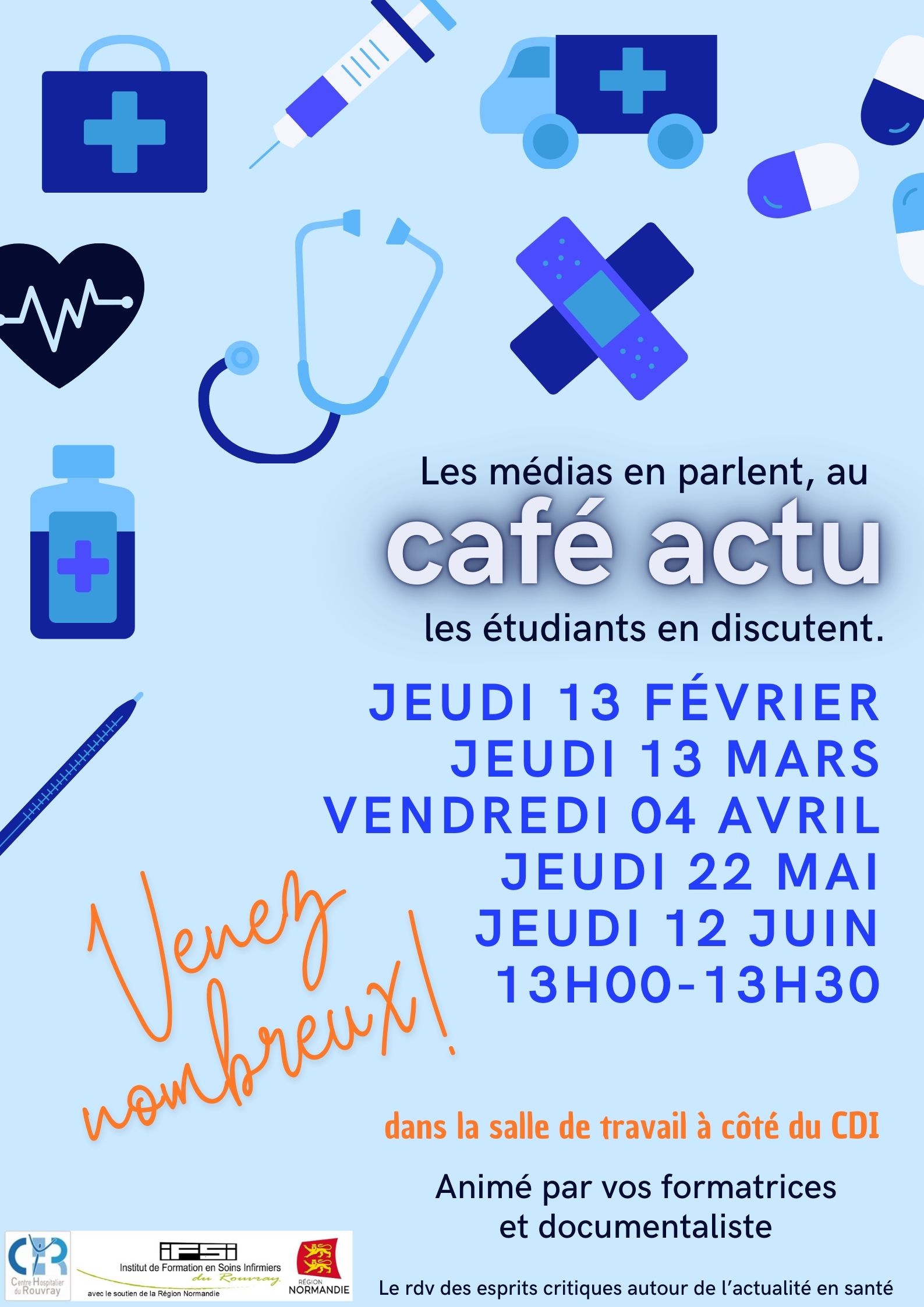 affiche du café actu de l'IFSI du Rouvray