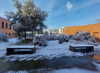 l'IFSI du Rouvray sous la neige